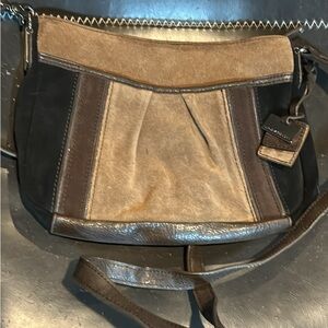 Vintage Two-Tone Leather Messenger Bag